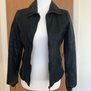 Faux Black Leather Jacket